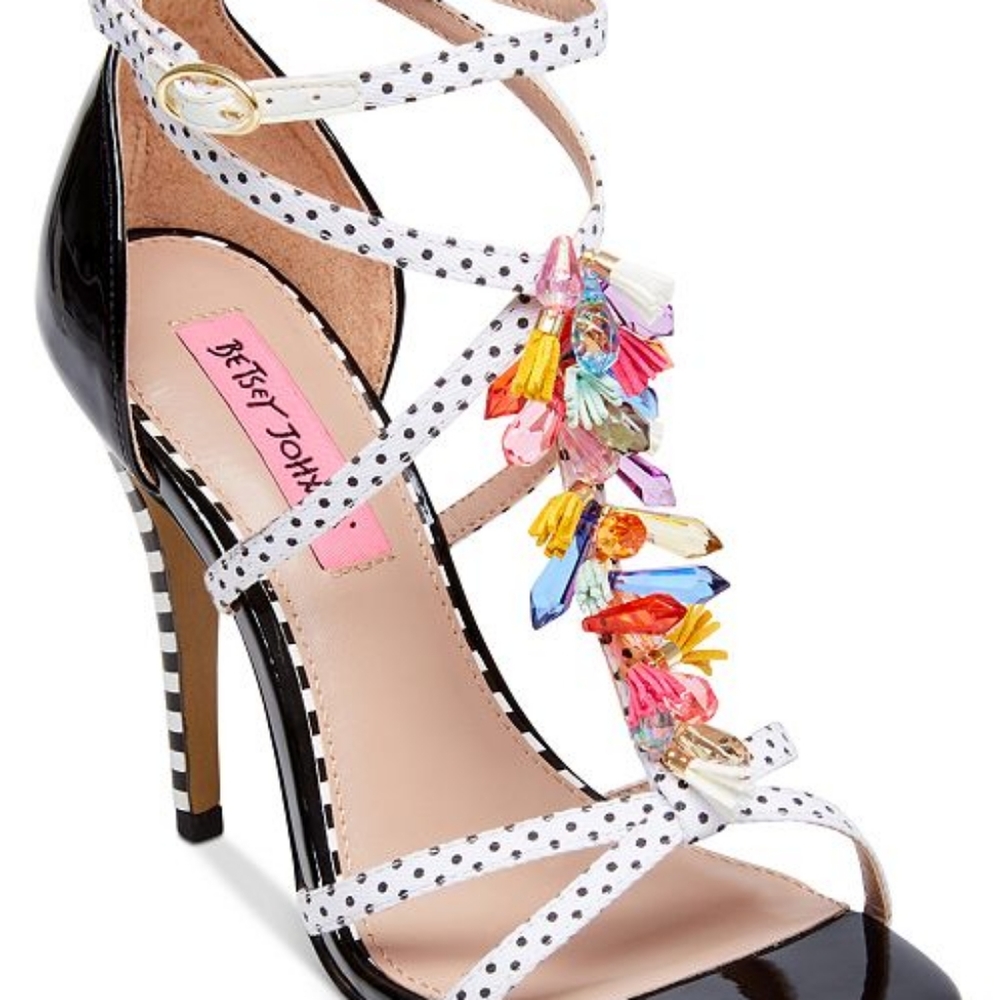 Betsey Johnson Clarice Heels beaded Size 8 NEW